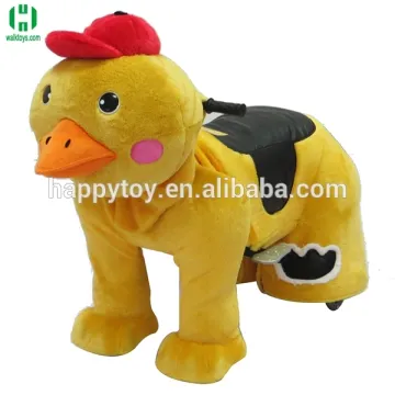 HI CE indoor plush duck animal scooter kiddie riding toy car in mall