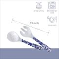 Blue Salad Spoon and Fork Set