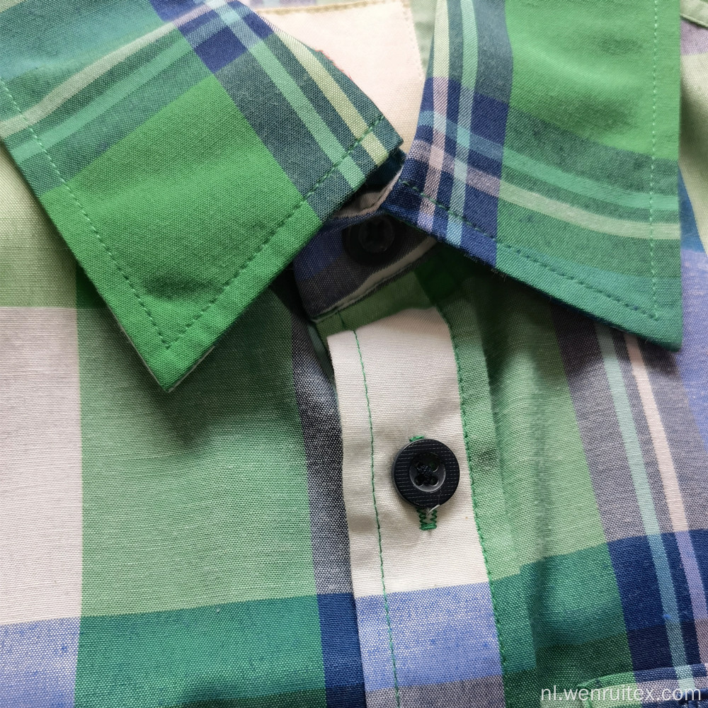 Aangepaste katoenen geruite hemden met lange mouwen voor kinderen