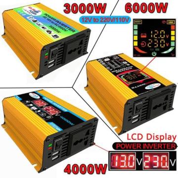 New Car Conversion Inverter LED Display Dual USB Yellow 6000W 4000W 3000W Inverter 12V-220V Multiple Protection