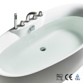 Baignoire autoportante de 60 pouces en forme de section acrylique blanche pour salle de bain