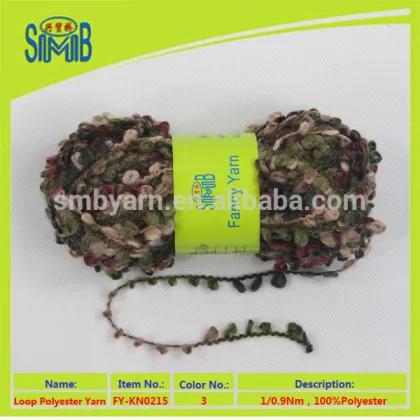 Oeko-Tex good sell loops and threads yarn from Chinese factory 100% polyester fancy boucle knitting yarn