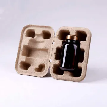 Custom Pulp Molded Glass Bottles Paper Protection Box