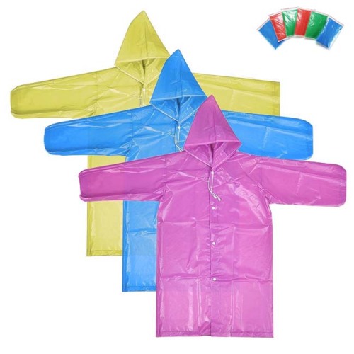 Disposable Raincoat with Hood and Sleeves for Adults