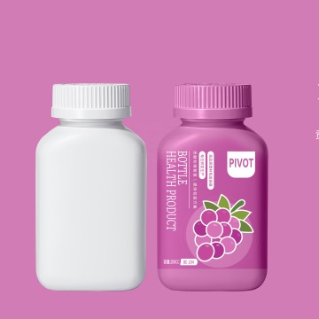 White Square Dietary Supplement Vitamin Calcium Tablets in 250cc Plastic Bottles