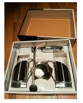 Stainless Steel Coffee Set Glass Coffee Set (cups , cup mats, stirrers, eggbeater)