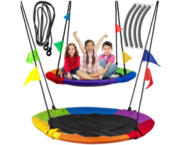 baoxiang orange round children garden metal swing seat