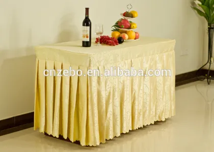 High Grade Jacquard Fabric Rectangle Banquet Table Skirts Wholesale