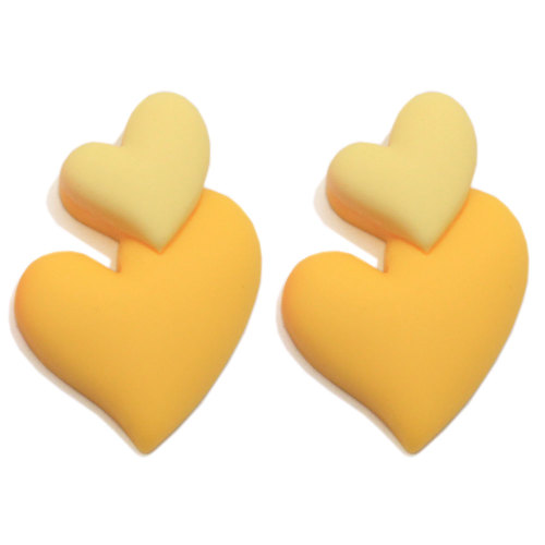 Colorful Resin  Double Hearts Flatback Cabochons  Diy Charms  Scrapbooking Phone Case Jewelry Making Accessory