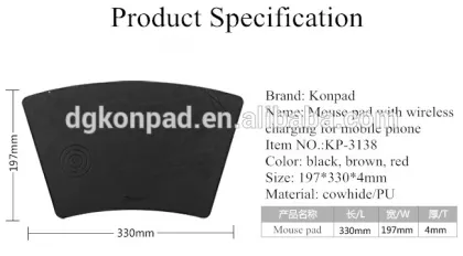 New arrival mouse pad with wireless charging function for mobile phone
