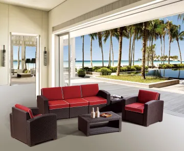 PP rattan sofa set for patio