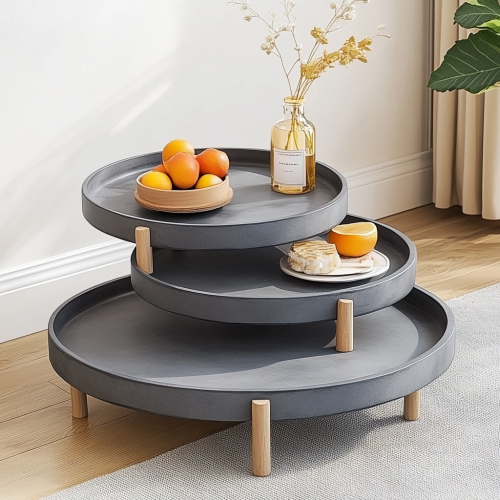 Abgestuftes Betontablett, minimalistischer Arbeitsplatten-Organizer