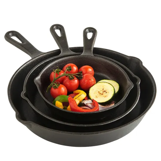 Cast Iron Skillet and Non-Stick Pot for Outdoor Barbecue and Frying