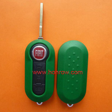 High quality Green Color Fiat 3 button flip remote key case shell blank