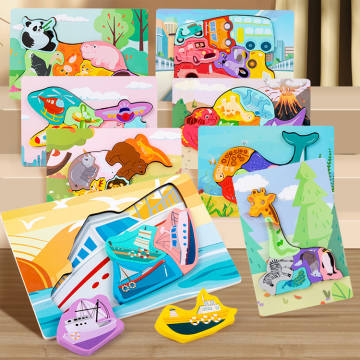 3D Wooden Animal Shape Jigsaw Puzzles: A Fun and Educational Tool for Kids' Cognitive and Creative Development