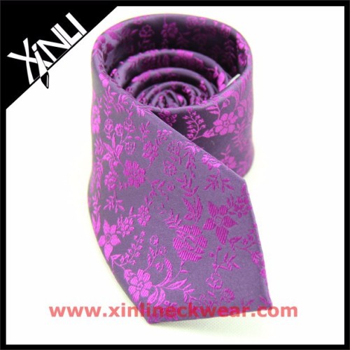 Purple Woven Floral Fashion Import 100% Silk Men Ties