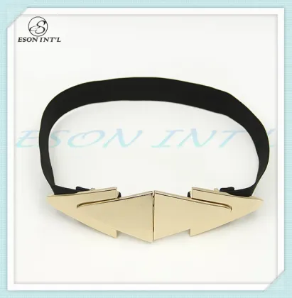 Fashion Gold Arrow Bluck Women Elastic Handmade Braided Belt