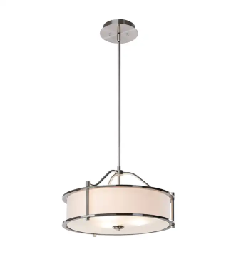Iron Fabric Shade Drum Minimalist Home Decoration Hanging LED Chandelier Pendant Light