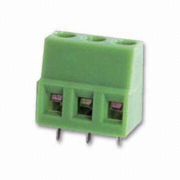 PCB Terminal Block in 5.00mm Pitch, with Brass/Iron Contacts