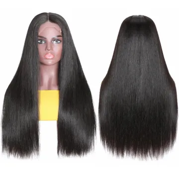 Wholesale 4*4 Lace closure front Wig unprocessed virgin straight human hair frontal full  lace wig