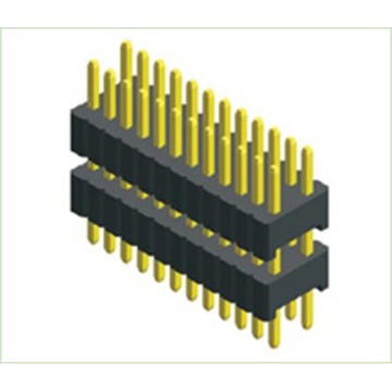 1.27x2.54mm 핀 헤더 듀얼 행 더블 플라스틱 구멍 똑바로