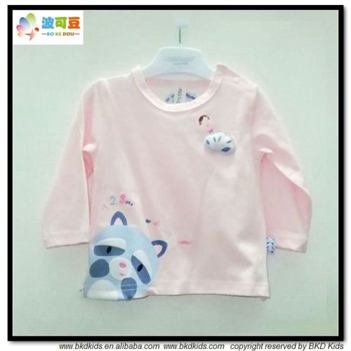 BKD 2016 cotton pandex flock printing baby t-shirts from China