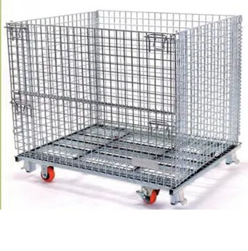 Stacking Collapsible Straight Steel Wire Storage Cage