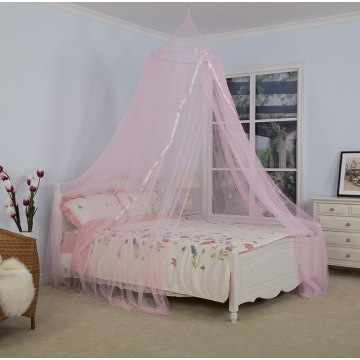 Bedroom King Size Bed Pink Color Mosquito Net