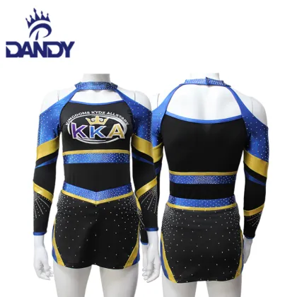 Royal blue girls cheer uniforms