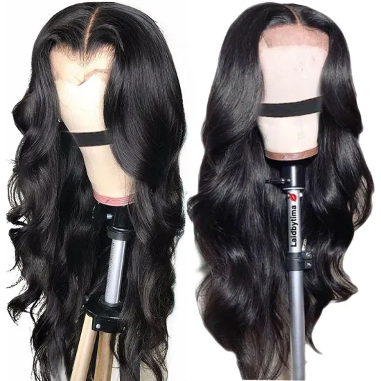 Raw Brazilian Cuticle Aligned Virgin Human Hair Full HD 4x4 5x5 Swiss Lace Closure Pre Plucked Body Wave Wig Lace Frontal Wig