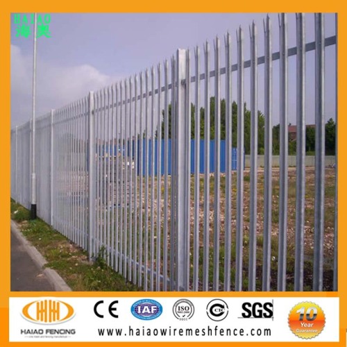 China manufacture factory hot dip galvanized steel palisade fence