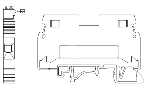 DIN Rail Industrial Distribution Connector 6mm2