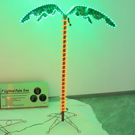 7ft LED Rope Light Palm Tree - Lighted Palm Tree Christmas Lights