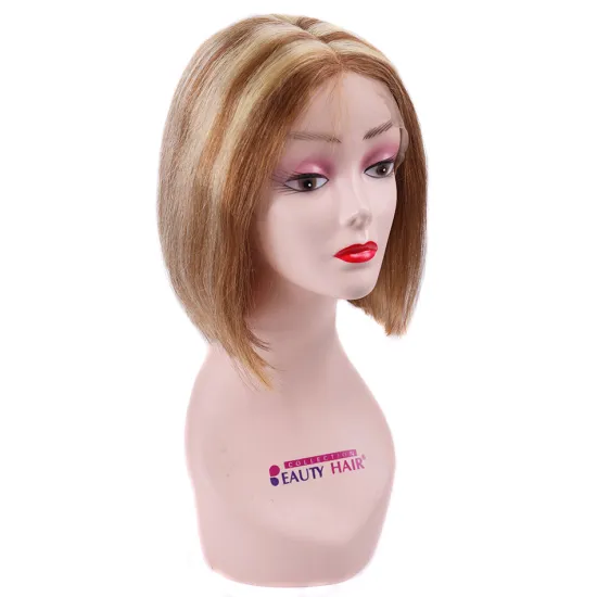 100% Natural Human Hair Lace Part Wig Remy Brazilian Straight T Part Short Bob Wigs For Women