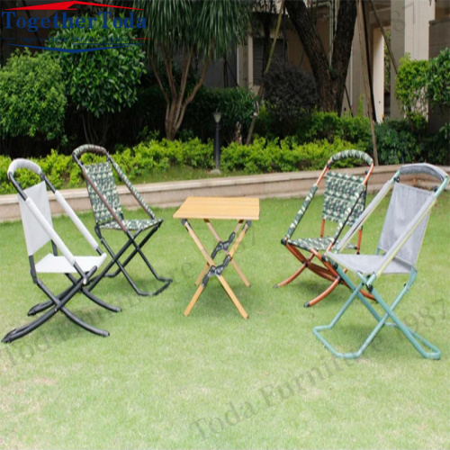 Metal base fabric fabric folding outdoor chair