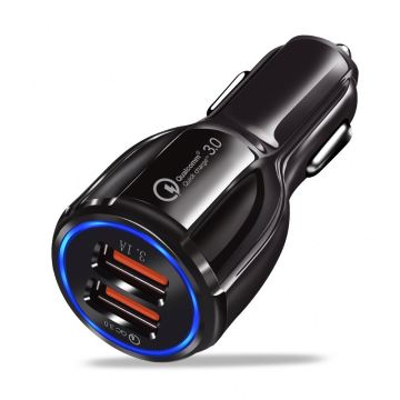 OEM Logo 18W QC3.0 3A Fast Charging Dual USB Smartphone Charger