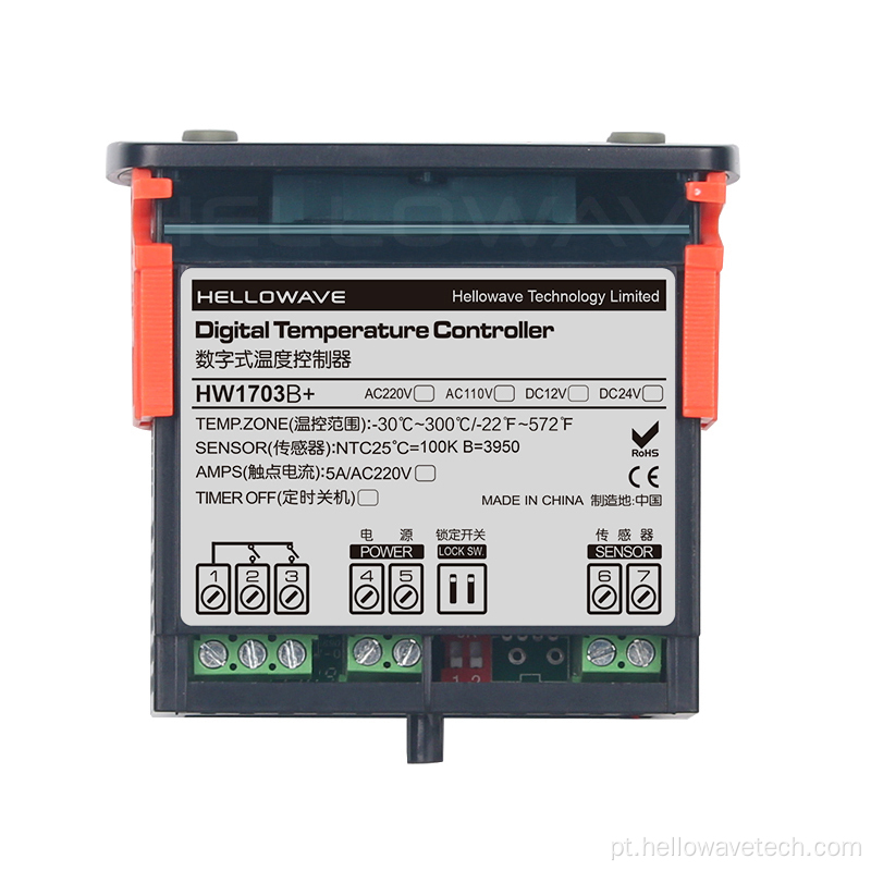 Controlador de temperatura digital HW-1703B + para 300C