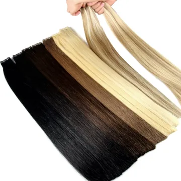 Wholesale Double Drawn Remy Tape Hair Extensions 100% Russian Human Hair Invisible Tape In Hair Extensions
