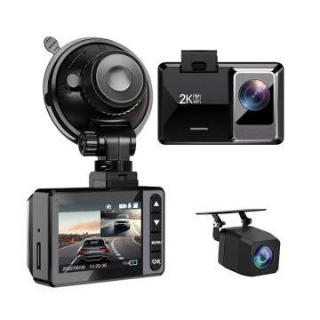2K Car Black Box Dash Camera with IPS Screen, Dual Lens, GPS, and G-SENSOR Parking Monitor