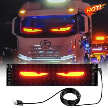 Programmable Truck Devil Eye LED Display - Animated Blinking Messages Panel
