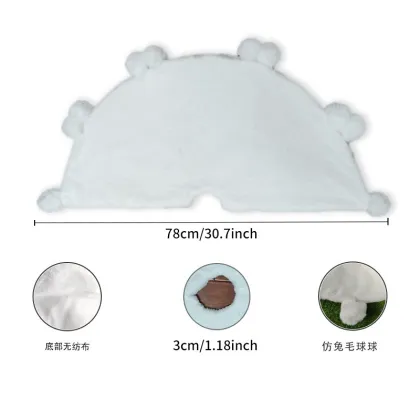 Soft Velvet White Christmas Tree Skirt: 2023 Faux Fur Decorative Plush