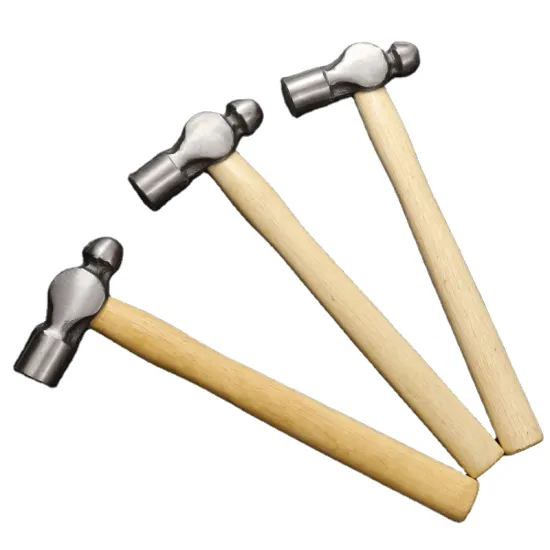 Professional Wooden Handle Round Head Hammer with Multi-Gauge Iron Head - Shockproof Design for Woodworking Pliers