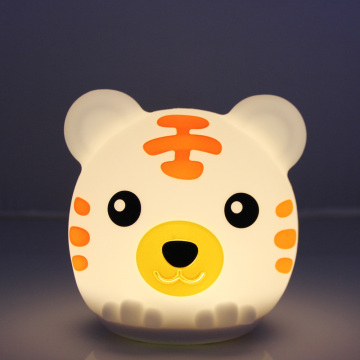 Wholesale Cute Tiger Silicone Portable Night Lamp for Home Decoration