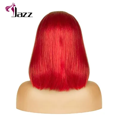 13x4 colored red bob lace frontal human hair wig,  ombre red bob 4x4 lace closure wig