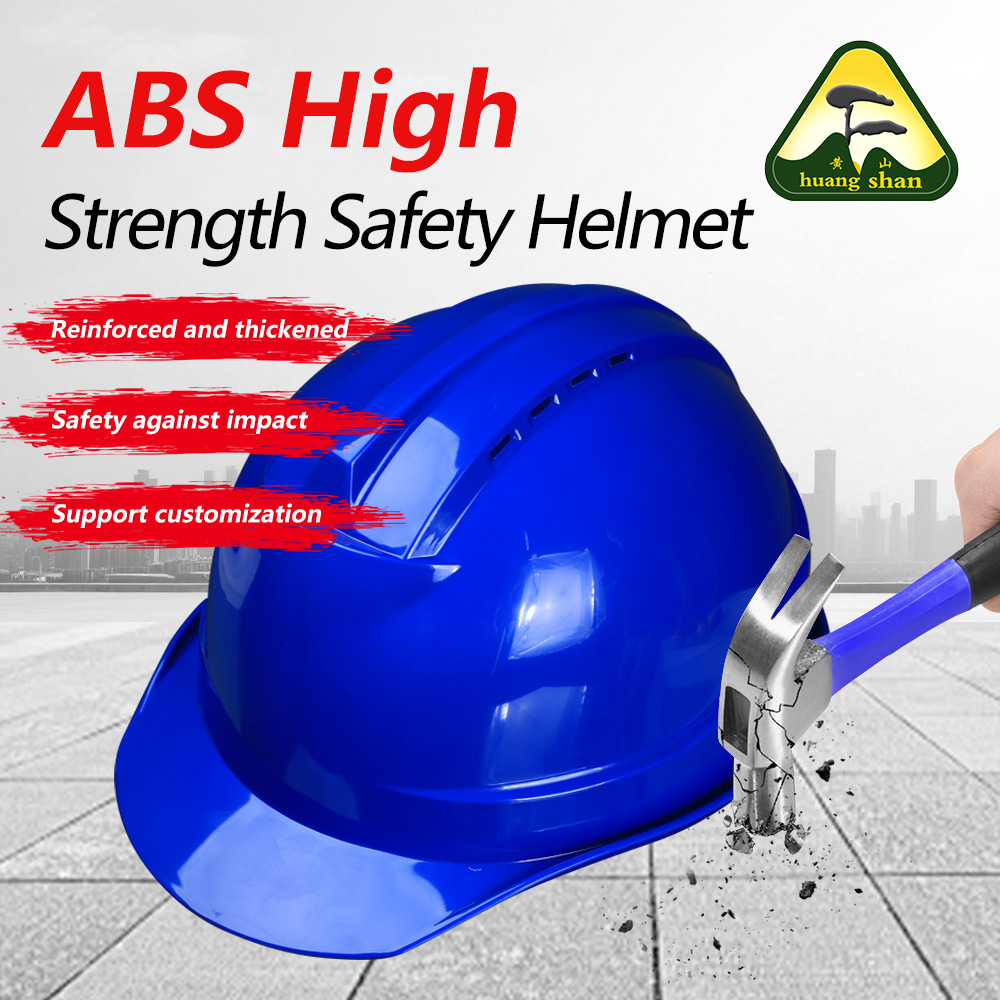 Capacete de segurança com costela única em material ABS azul