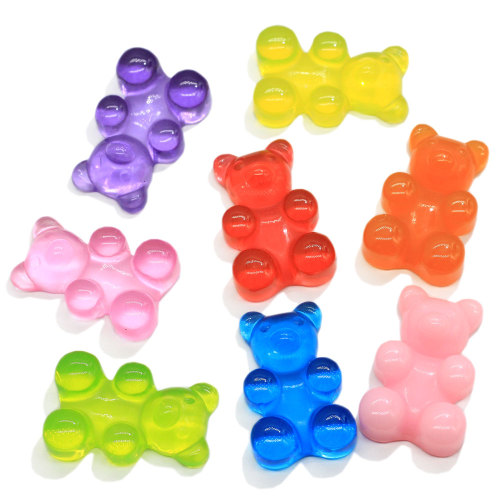 Flatback Jelly Bear Resin Cabochon Beads Artificial DIY Craft for Phone Case Decor Αξεσουάρ μαλλιών Κρεμαστά