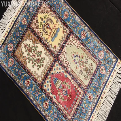 Yuxiang Factory 1.5*2ft Portable Muslim Prayer Handmade Silk Rug