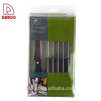 New Coloured Black Color POM Handle 6Pcs Steak Knife Set