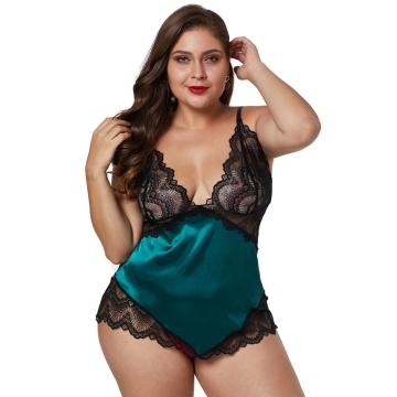 Faszinierte Plus Size transparente Spitze Damen Nachtwäsche