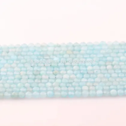 haosiqi cheap Gemstone Dyed  jade stone sky blue jade bead jewelry